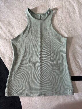 NWOT A New Day Sage Green Ribbed High Neck Tank Top Sz S
